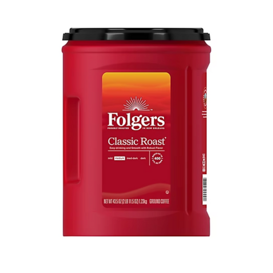 Folgers Classic Roast Ground Coffee, 43.5 oz