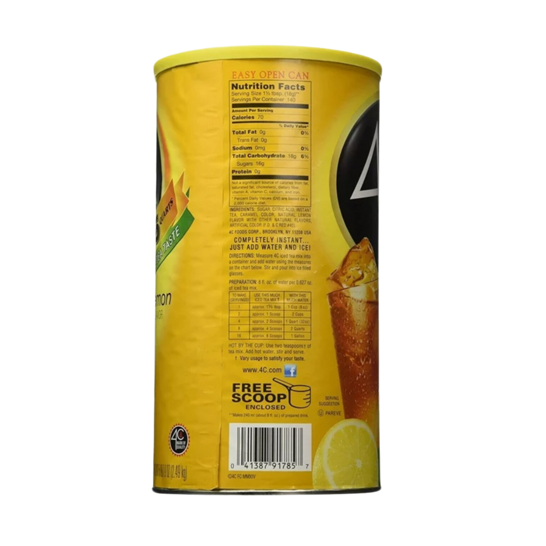 4C Iced Tea Mix - Lemon Flavor - 92.8oz